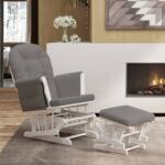vidaXL Scaun de relaxare glisant cu taburet, gri închis, textil GartenMobel Dekor (351661) Balansoar