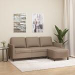 vidaXL Canapea cu 3 locuri / taburet cappuccino 180 cm piele ecologica GartenMobel Dekor (3201126) Canapea