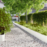 vidaXL Borduri de gazon 10 buc Alb 25x103 cm Otel laminat la rece GartenMobel Dekor (860167)