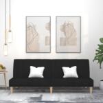 vidaXL Canapea extensibila cu 2 locuri, negru, material textil GartenMobel Dekor (375867) Canapea