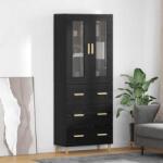 vidaXL Bufet cu sertar Stejar Negru 69, 5 x 34 x 180 cm GartenMobel Dekor (3416227) Comoda