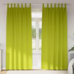 vidaXL Perdele Opaque cu Inel 2 pcs Verde 245 x 140 cm Poliester GartenMobel Dekor (4107611)