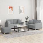 vidaXL Set de canapele cu perne, 3 piese, gri deschis, textil GartenMobel Dekor (3202110) Canapea