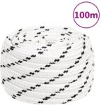 vidaXL Franghie de lucru, alb, 18 mm, 100 m, poliester GartenMobel Dekor (152788)