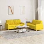 vidaXL Set de canapele cu perne, 2 piese, galben deschis, textil GartenMobel Dekor (3201279) Canapea