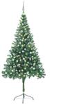 vidaXL Brad de Craciun pre-iluminat cu set globuri, 210 cm, 910 ramuri GartenMobel Dekor (3077662)