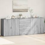 vidaXL Servanta, 3 buc. , sonoma gri, lemn prelucrat GartenMobel Dekor (3276614) Comoda