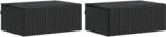 vidaXL Set 2 noptiere suspendate negre, cu sertar, 49 x 34, 5 x 20 cm (898448)