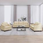 vidaXL Set de canapele cu perne, 3 piese, crem, textil GartenMobel Dekor (3201772) Canapea