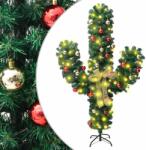 vidaXL Cactus de Craciun cu suport si LED, verde, 210 cm, PVC GartenMobel Dekor (344657)