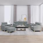 vidaXL Set de canapele cu perne, 4 piese, gri deschis, material textil GartenMobel Dekor (3201560) Canapea