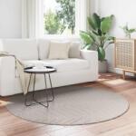 vidaXL Covor rotund crem Ø160 cm, antiderapant, model valuri, pentru interior (42022633) Covor