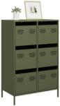 vidaXL Dulap înalt, verde masliniu, 68x39x101, 5 cm, otel GartenMobel Dekor (851224) Comoda