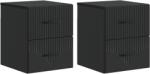 vidaXL Set 2 noptiere suspendate negre, 2 sertare, 34, 5 x 33 x 40 cm (898978)