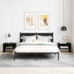 vidaXL Noptiera stejar negru 40x40x30 cm din lemn compozit, cu raft, vidaXL (875007)