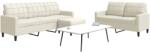 vidaXL Set de canapele cu perne, 3 piese, crem, catifea GartenMobel Dekor (3278409) Canapea