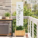 vidaXL Panou Decorativ de Gradina Alb 32 x 140 cm Otel laminat la rece GartenMobel Dekor (876253)