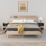 vidaXL Noptiere, 2 buc. , negru, 42x38x45 cm, lemn compozit GartenMobel Dekor (345657)