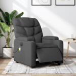 vidaXL Fotoliu electric de masaj rabatabil, gri închis, textil GartenMobel Dekor (3204585)