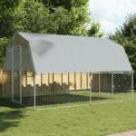 vidaXL Cotet de pasari 2 buc. cu acoperis/usa argintiu otel galvanizat GartenMobel Dekor (3294912)