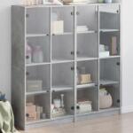 vidaXL Biblioteca cu usi, gri beton, 136x37x142 cm, lemn compozit GartenMobel Dekor (3206520) Comoda
