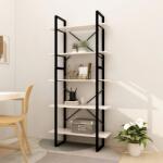 vidaXL Biblioteca cu 5 rafturi, alb, 80x30x175 cm, lemn masiv de pin GartenMobel Dekor (3081994) Biblioteca