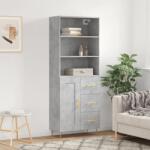 vidaXL Dulap înalt, gri beton, 69, 5x34x180, lemn compozit GartenMobel Dekor (3190009) Comoda