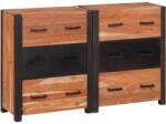 vidaXL Bufet 3 pcs Maro 110 x 30 x 75 cm Lemn masiv de acacia GartenMobel Dekor (3321524) Comoda
