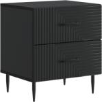 vidaXL Noptiera neagra cu 2 sertare, 43 x 34, 5 x 47, 5 cm, lemn prelucrat (894757)