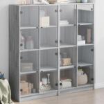 vidaXL Biblioteca cu usi gri sonoma 136x37x142 cm lemn compozit GartenMobel Dekor (3206522) Comoda