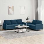 vidaXL Set de canapele cu perne, 2 piese, albastru, catifea GartenMobel Dekor (3201525) Canapea
