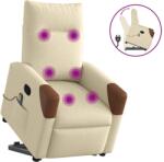 vidaXL Fotoliu masaj rabatabil cu ridicare, crem, material textil GartenMobel Dekor (3324018)