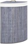 vidaXL Cos de rufe din bambus, pentru colt, gri, 60 L GartenMobel Dekor (320761)