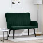 vidaXL Canapea cu doua locuri Verde închis 115 x 61 x 87 cm Catifea GartenMobel Dekor (42028952) Canapea
