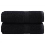 vidaXL Prosoape oaspeti premium SOLUND 2 buc. negru 30x50 cm 600 gsm GartenMobel Dekor (137422) Prosop