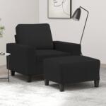vidaXL Fotoliu canapea cu taburet, negru, 60 cm, material textil GartenMobel Dekor (3201147) Canapea