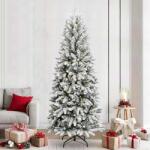 vidaXL Brad de Craciun artificial cu 300 LED cu suport Alb 240 cm GartenMobel Dekor (3396074)