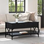 vidaXL Masa de cafea Stejar Negru 100 x 50 x 50 cm Lemn compozit GartenMobel Dekor (883043)