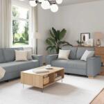 vidaXL Set de canapele cu perne, 2 piese, gri deschis, textil GartenMobel Dekor (3324691) Canapea