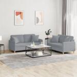 vidaXL Set de canapele cu perne, 2 piese, gri deschis, material textil GartenMobel Dekor (3202102) Canapea