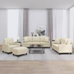vidaXL Set de canapele cu perne, 4 piese, crem, piele ecologica GartenMobel Dekor (3201354) Canapea