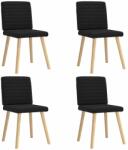 vidaXL Scaune de bucatarie, 4 buc. , negru, material textil GartenMobel Dekor (3315276)