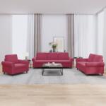 vidaXL Set canapea cu perne, 3 piese, rosu vin, catifea GartenMobel Dekor (3202174) Canapea