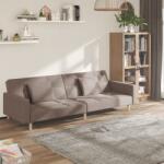vidaXL Canapea extensibila cu 2 locuri, 2 perne, gri taupe, textil GartenMobel Dekor (375805) Canapea