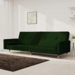 vidaXL Canapea extensibila cu 2 locuri, 2 perne, verde închis catifea GartenMobel Dekor (375751) Canapea