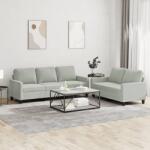 vidaXL Set de canapele cu perne, 2 piese, gri deschis, catifea GartenMobel Dekor (3201516) Canapea