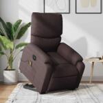 vidaXL Fotoliu electric masaj rabatabil cu ridicare maro închis textil GartenMobel Dekor (3204865)