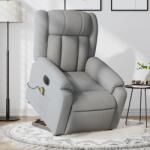 vidaXL Fotoliu electric masaj rabatabil cu ridicare, gri închis textil GartenMobel Dekor (3205352)