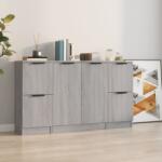 vidaXL Servanta, 3 buc. , sonoma gri, lemn prelucrat GartenMobel Dekor (3115850) Comoda