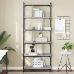 vidaXL Biblioteca cu 6 niveluri gri sonoma 76x32x192 cm lemn compozit GartenMobel Dekor (833948) Biblioteca